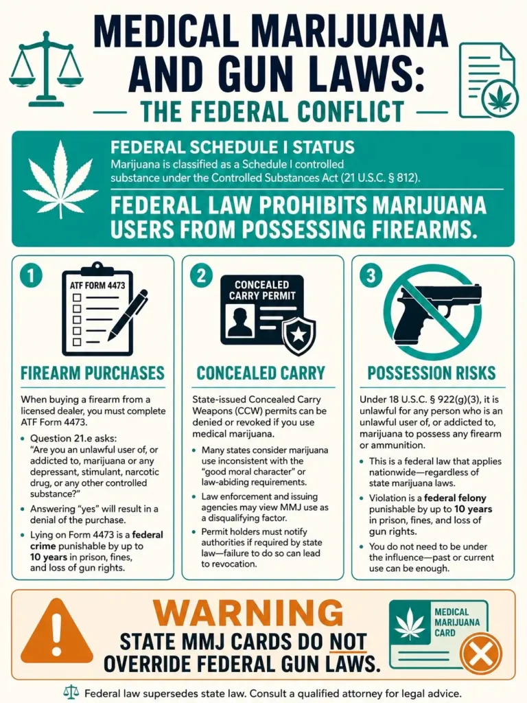medical marijuana gun law federal conflict infographic