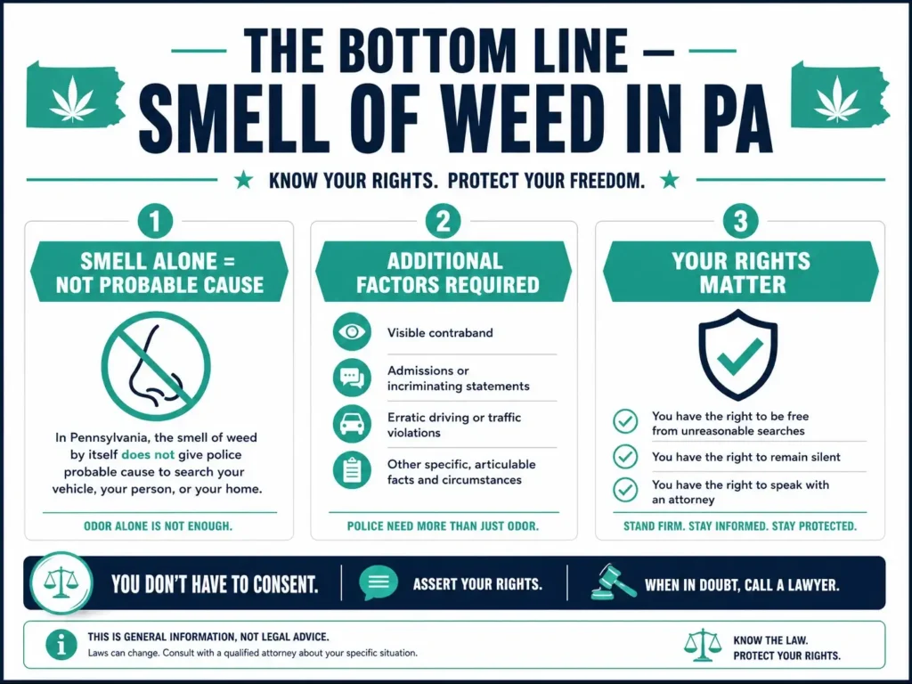 is weed smell probable cause in PA final summary infographic