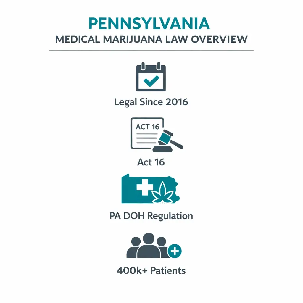 Pennsylvania medical marijuana law Act 16 overview infographic