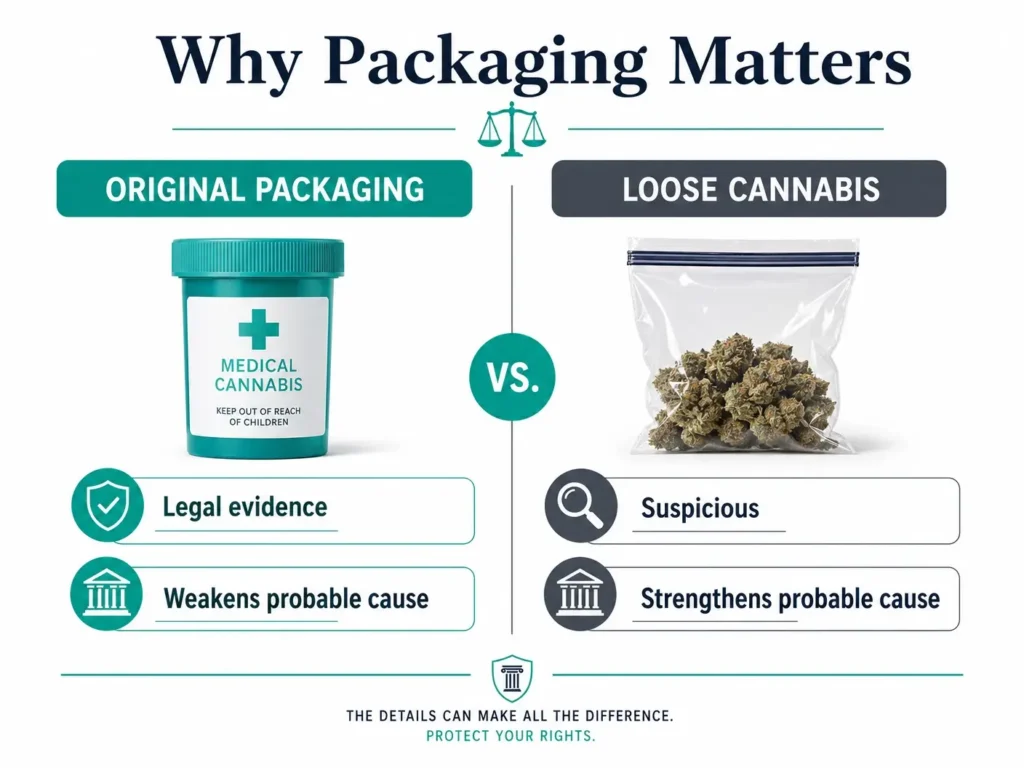 cannabis packaging probable cause Pennsylvania dispensary packaging infographic