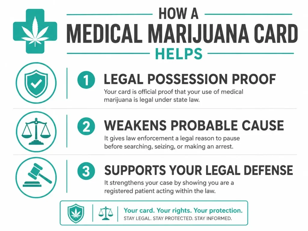 medical marijuana card protection probable cause Pennsylvania infographic