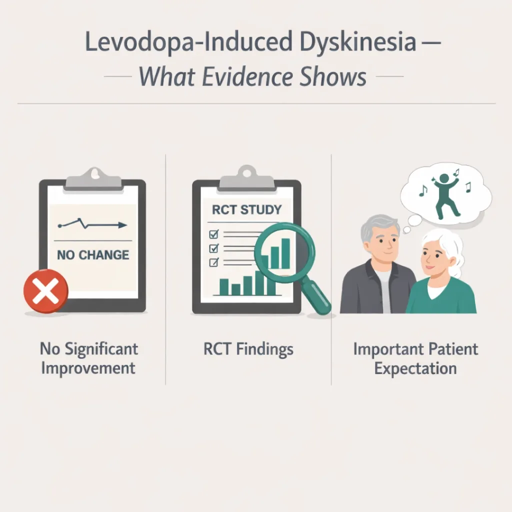 levodopa induced dyskinesia cannabis evidence no improvement infographic