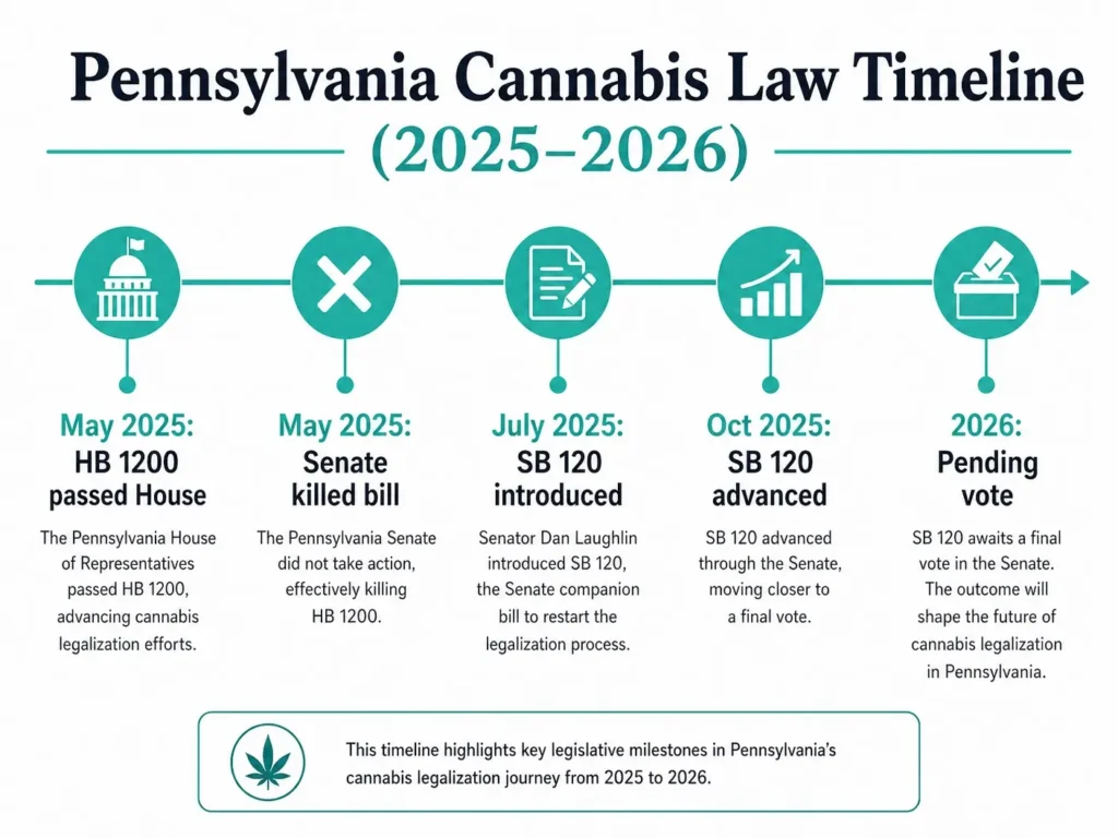 Pennsylvania cannabis law timeline infographic