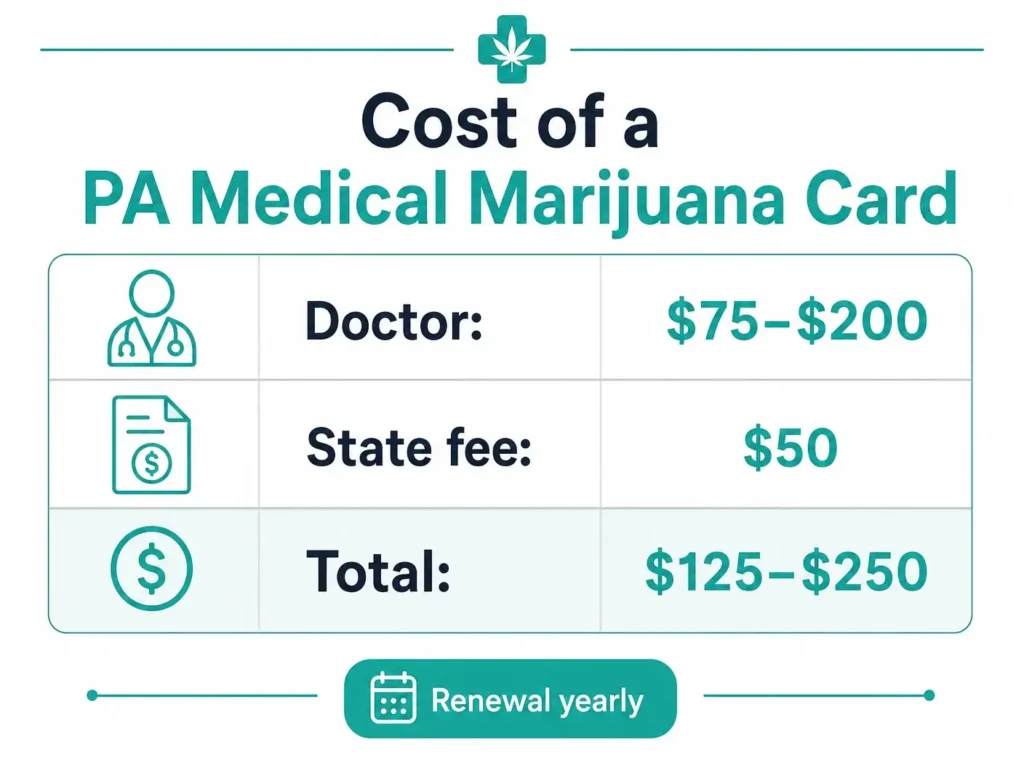 cost medical marijuana card Pennsylvania infographic