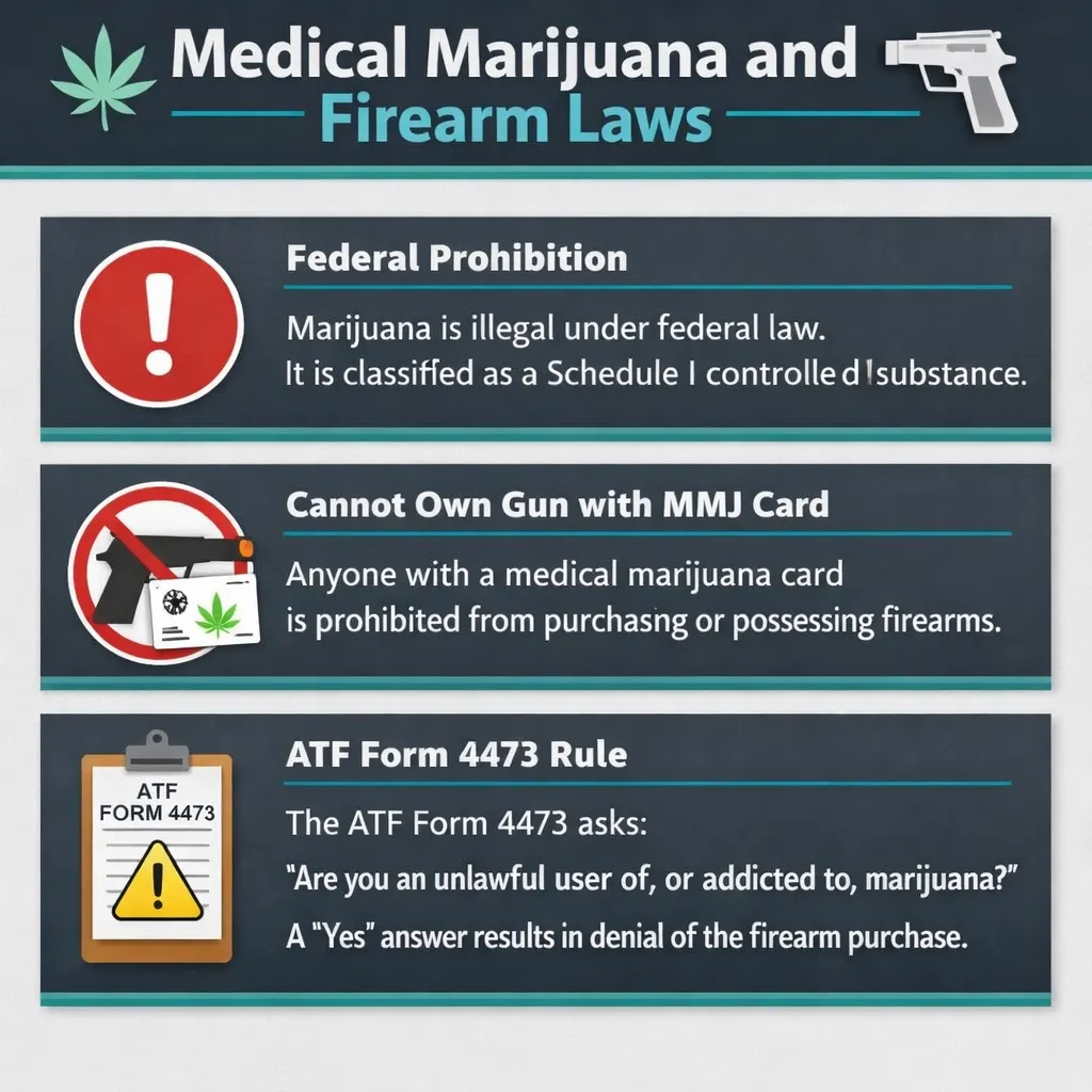medical marijuana firearm law federal restriction infographic