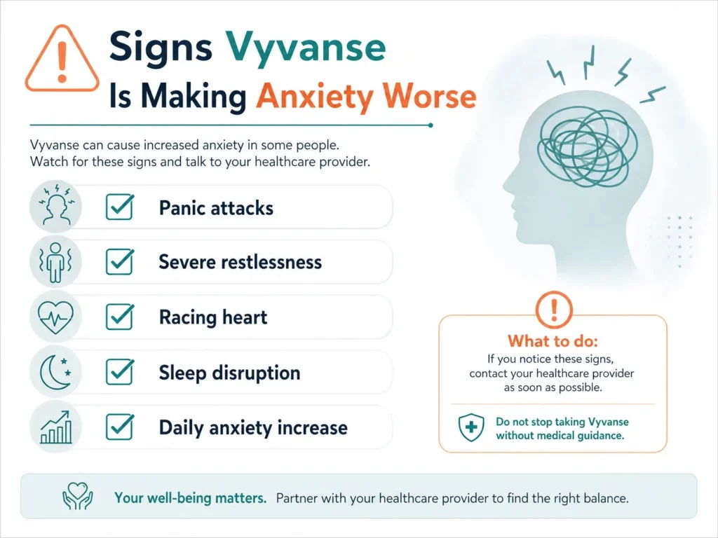 signs vyvanse anxiety worse checklist infographic