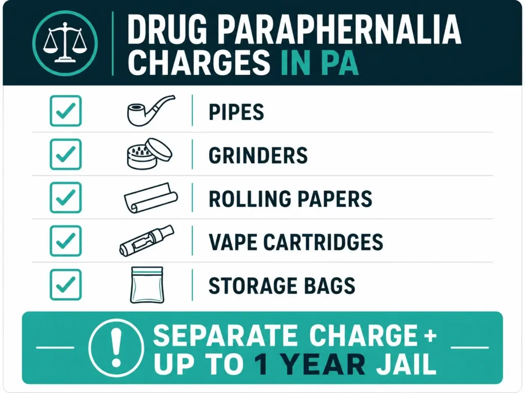 drug paraphernalia charges Pennsylvania infographic