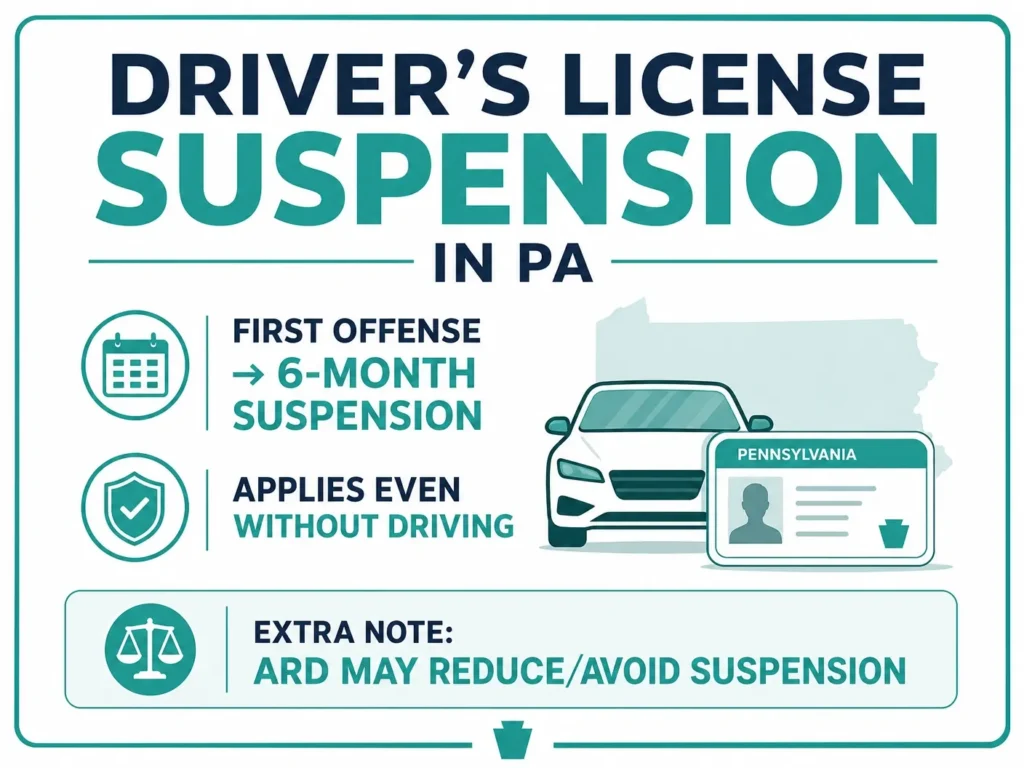 license suspension marijuana Pennsylvania infographic