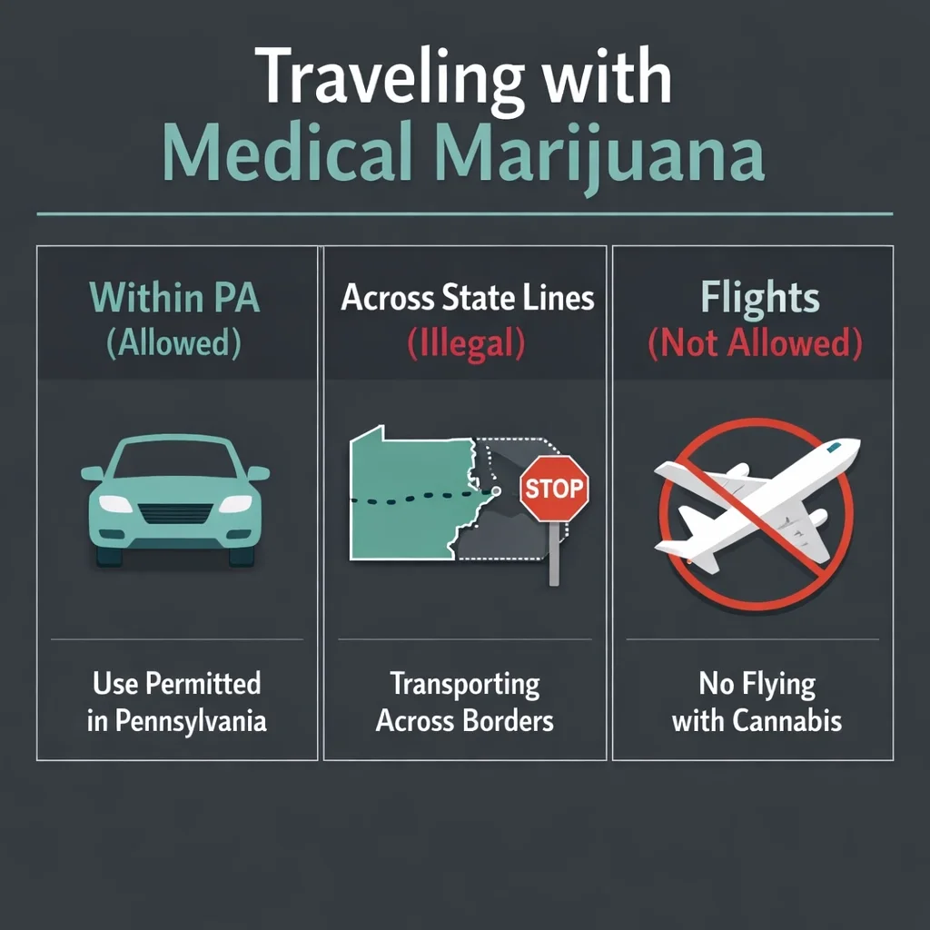 travel rules medical marijuana Pennsylvania state lines flight infographic