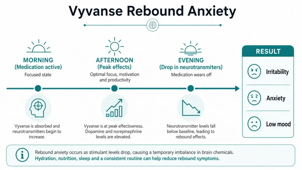 vyvanse rebound anxiety timeline infographic
