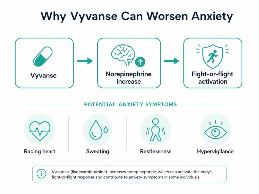 stimulant anxiety mechanism norepinephrine diagram