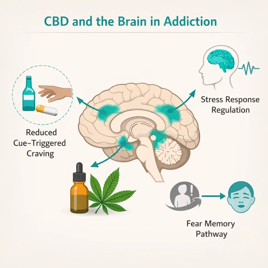 CBD brain addiction craving stress response diagram