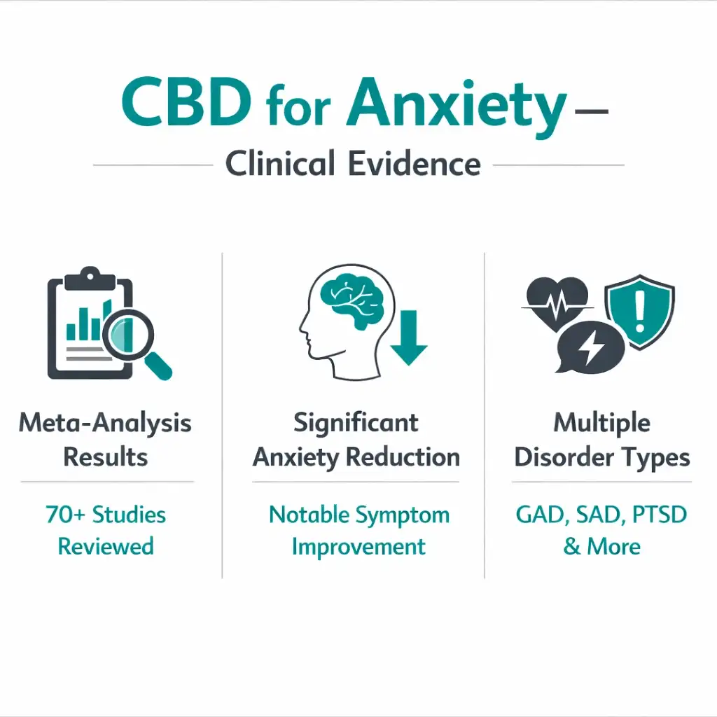 CBD anxiety clinical trial meta analysis infographic