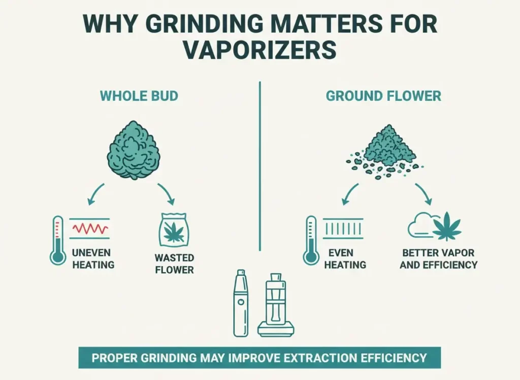 why grinding cannabis improves vaporizer efficiency infographic