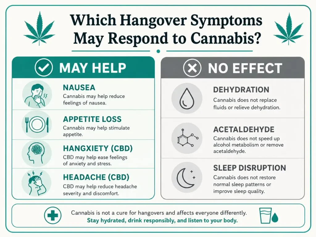 hangover symptoms cannabis may help infographic