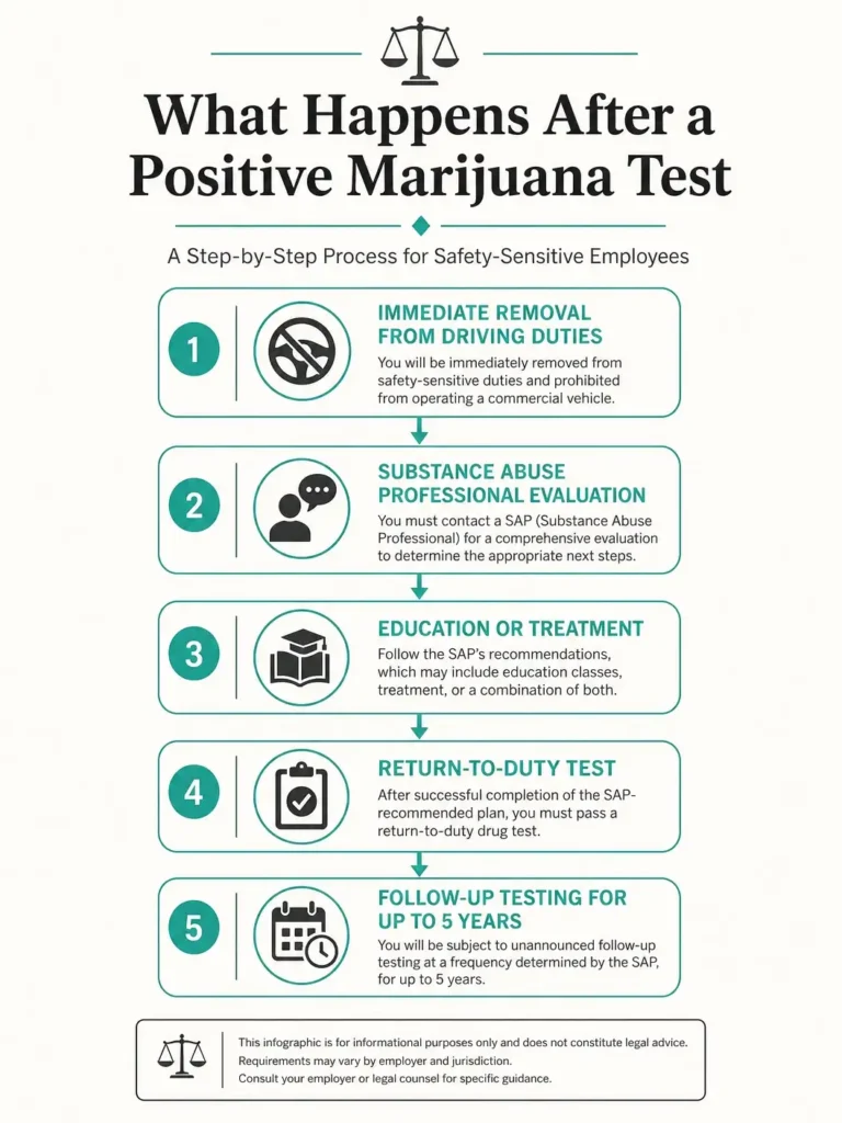 what happens after positive marijuana test cdl infographic