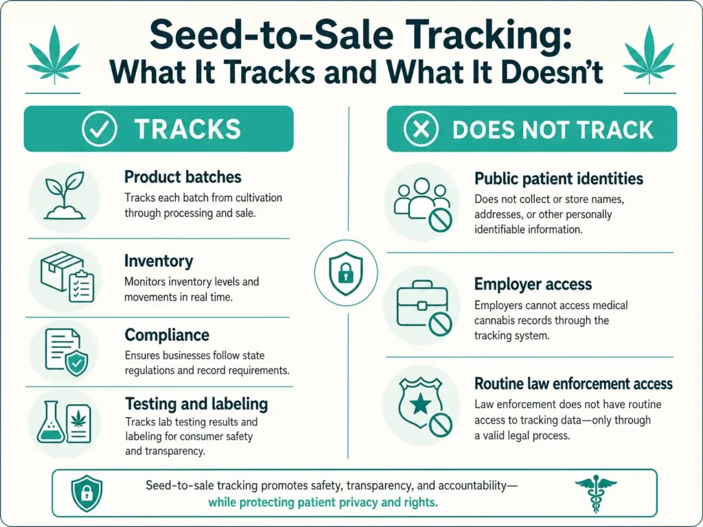 seed to sale tracking what it tracks and does not track infographic