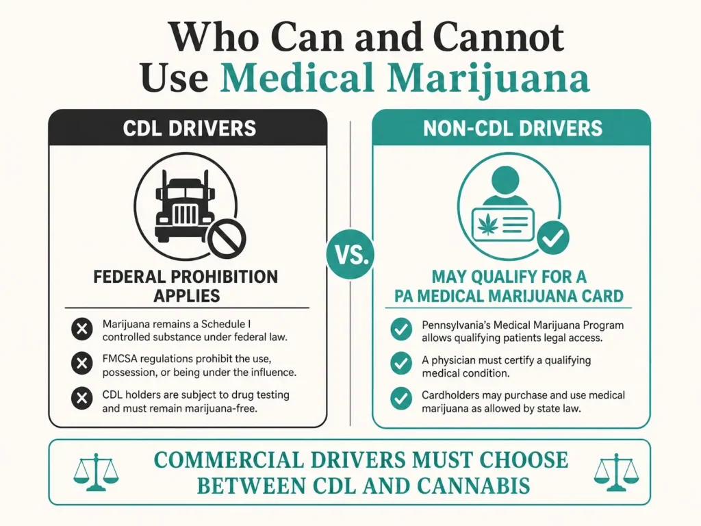 who can get a pennsylvania medical marijuana card non cdl drivers infographic