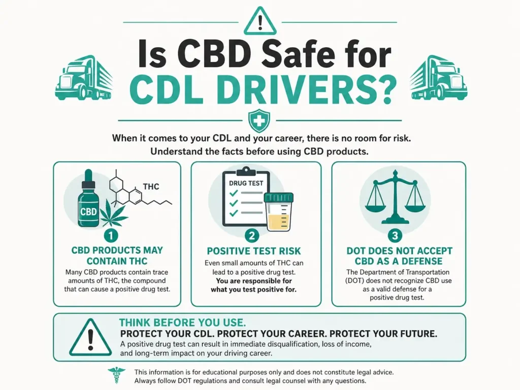 cbd risk for cdl drivers positive drug test infographic