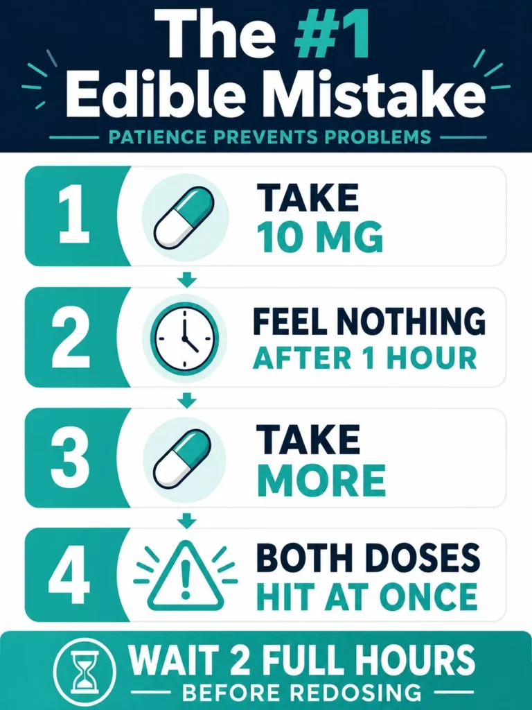 most common edible dosing mistake infographic