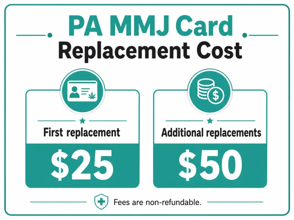 MMJ replacement cost Pennsylvania infographic