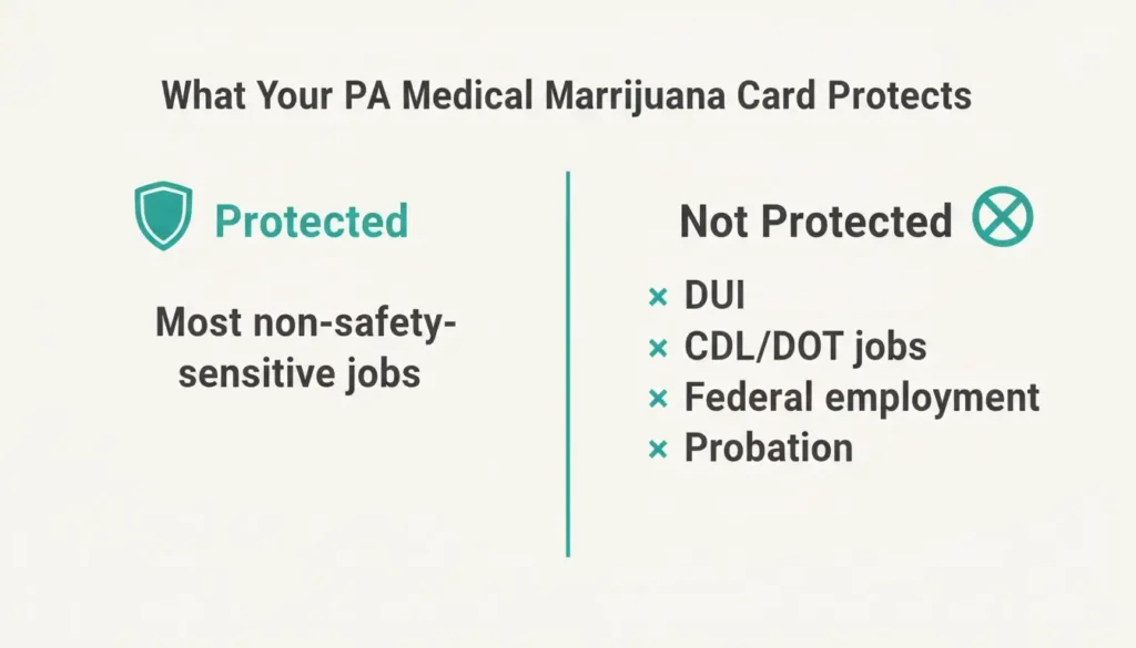 what a pennsylvania medical marijuana card protects infographic