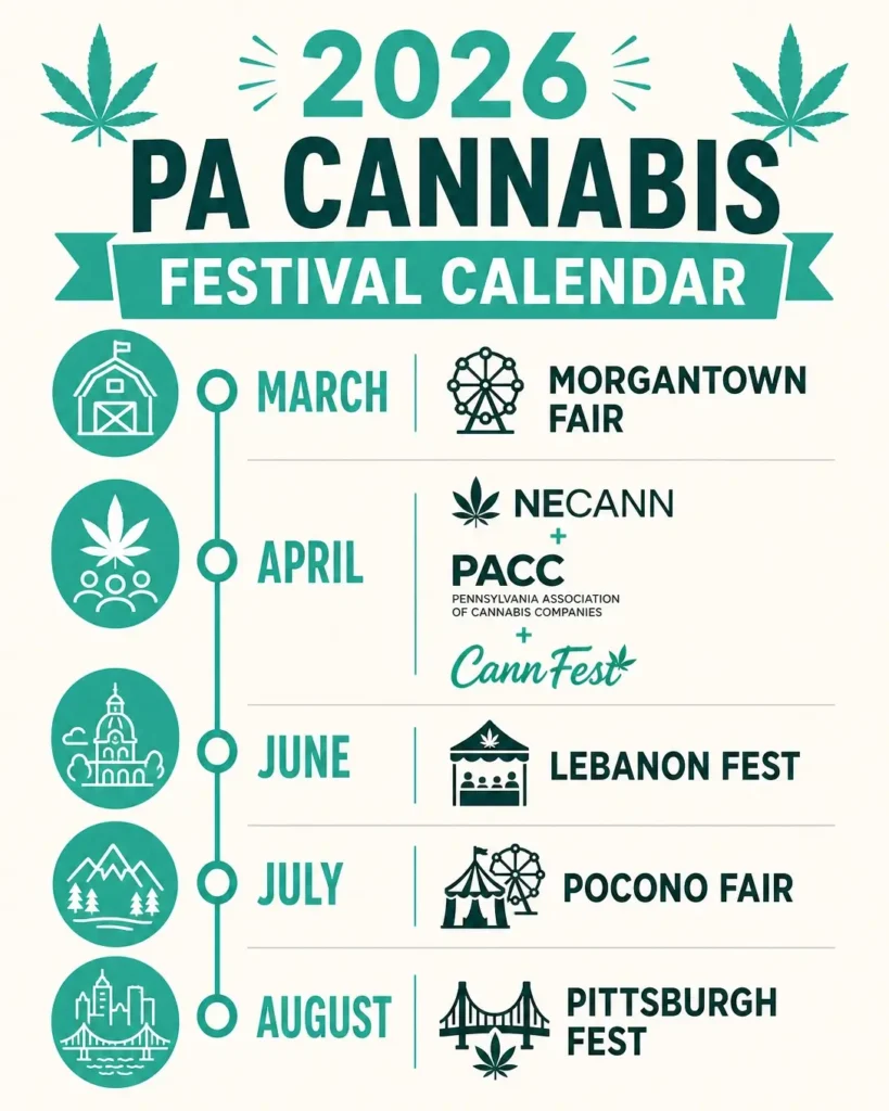 pennsylvania cannabis festival calendar 2026 infographic