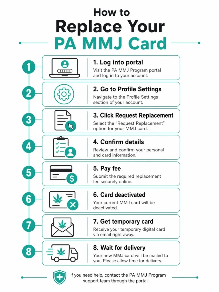 how to replace medical marijuana card PA infographic