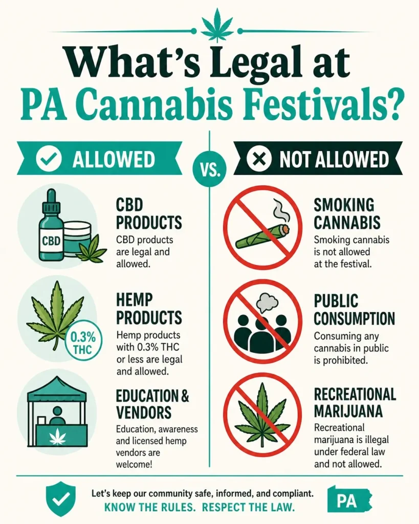what is legal at cannabis festivals pennsylvania infographic
