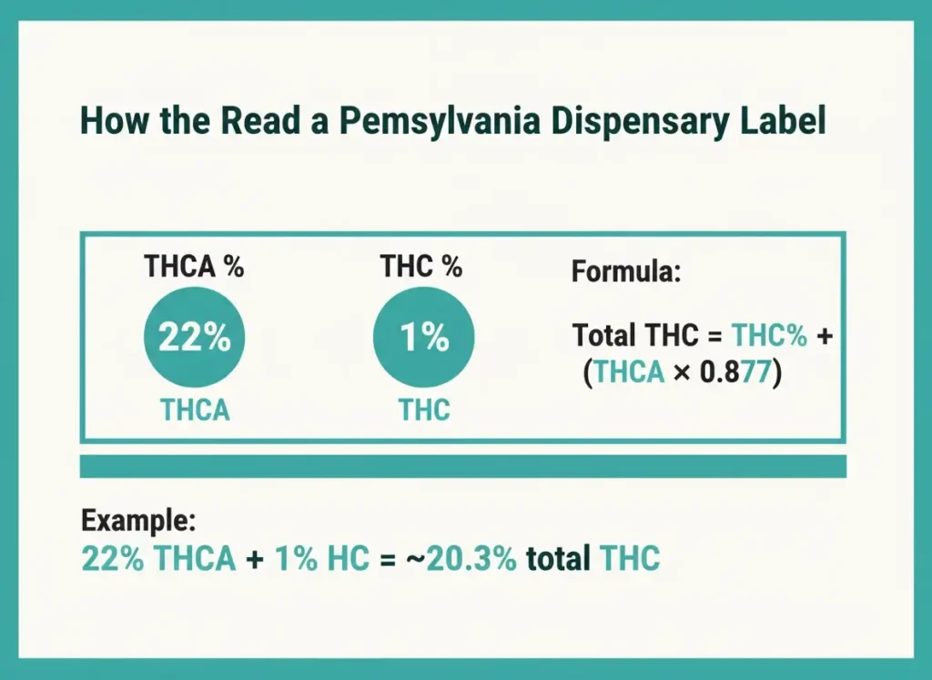 how to read a pennsylvania dispensary thc label infographic