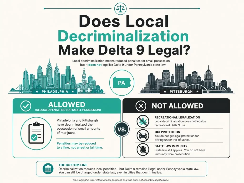 philadelphia and pittsburgh marijuana decriminalization infographic