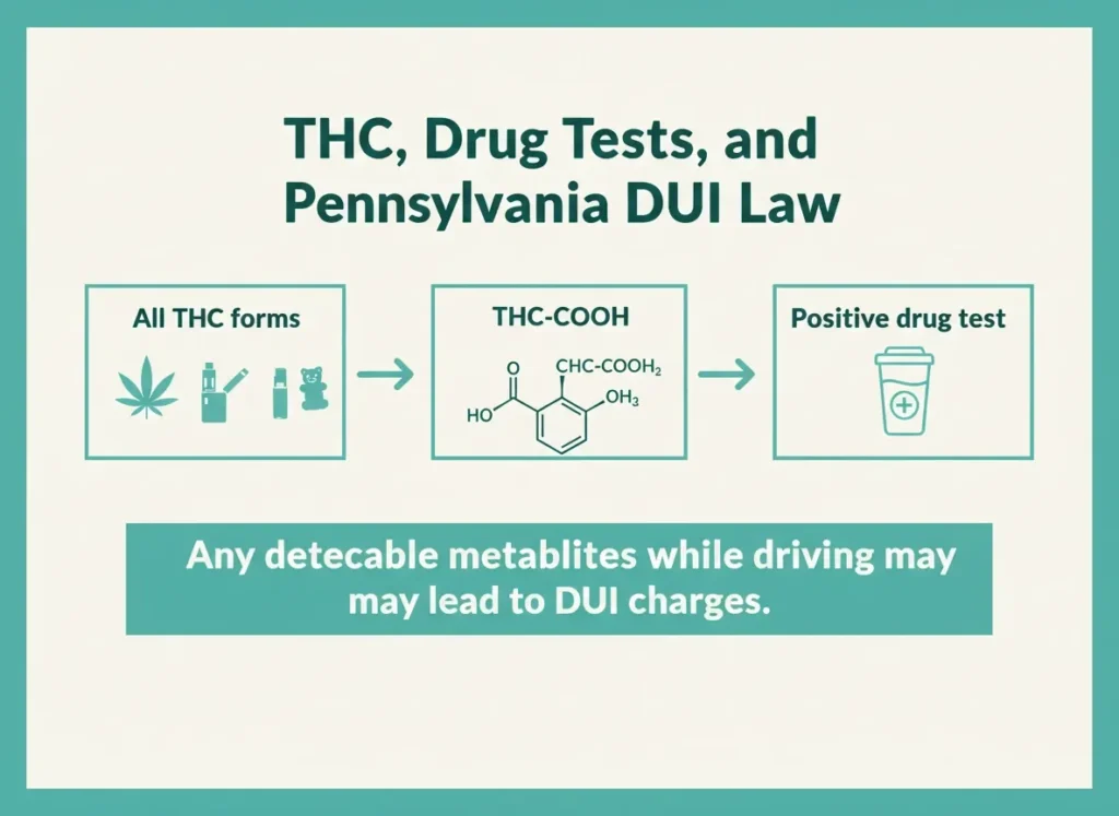 thc drug test and pennsylvania dui law infographic
