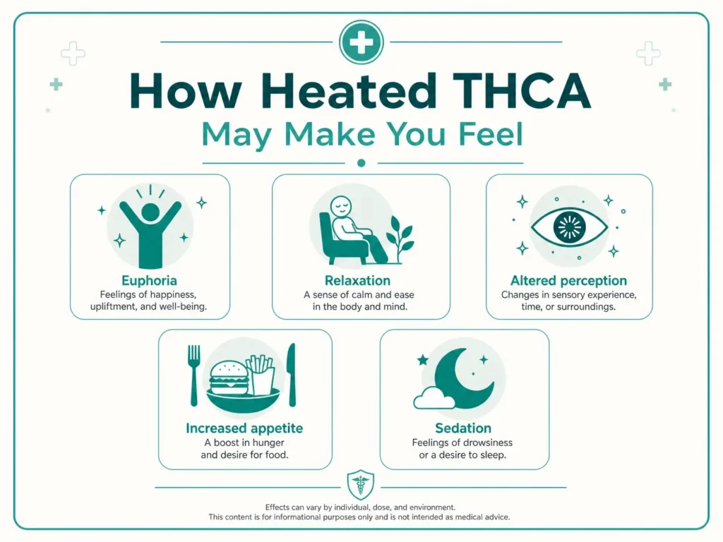 effects of heated thca and thc infographic