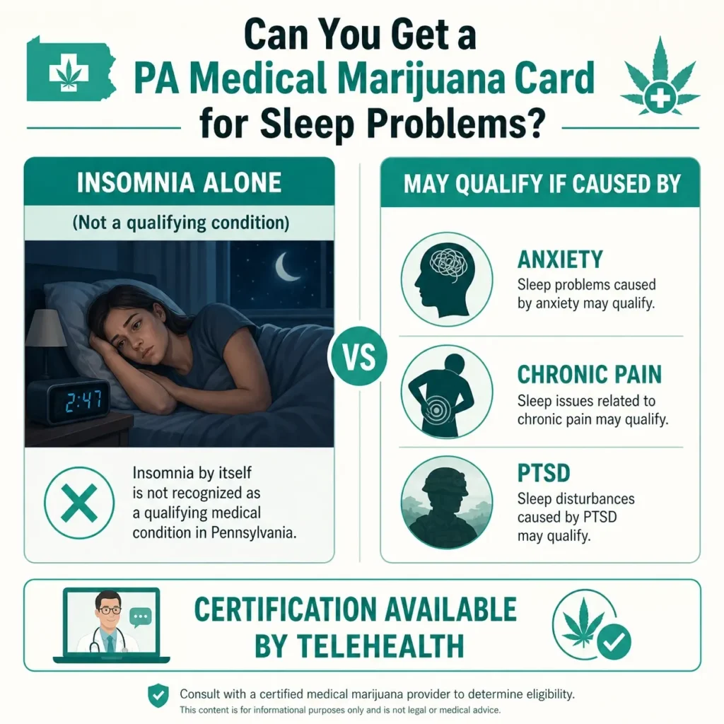 can you qualify for pennsylvania medical marijuana for sleep problems infographic