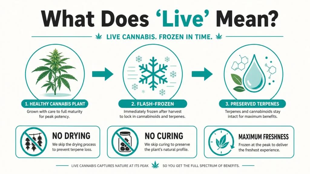 what does live mean on cannabis concentrate labels infographic