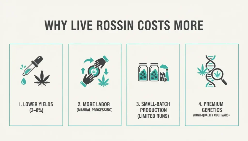why live rosin costs more than live resin infographic