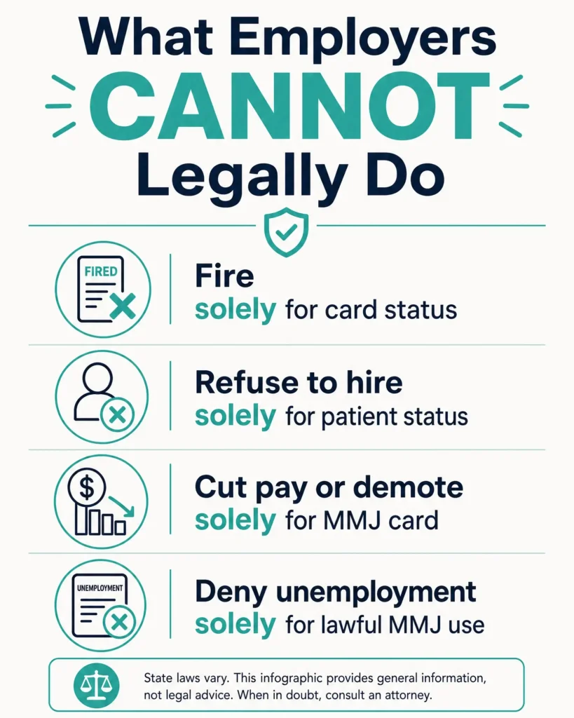 what employers cannot legally do to Pennsylvania MMJ patients infographic
