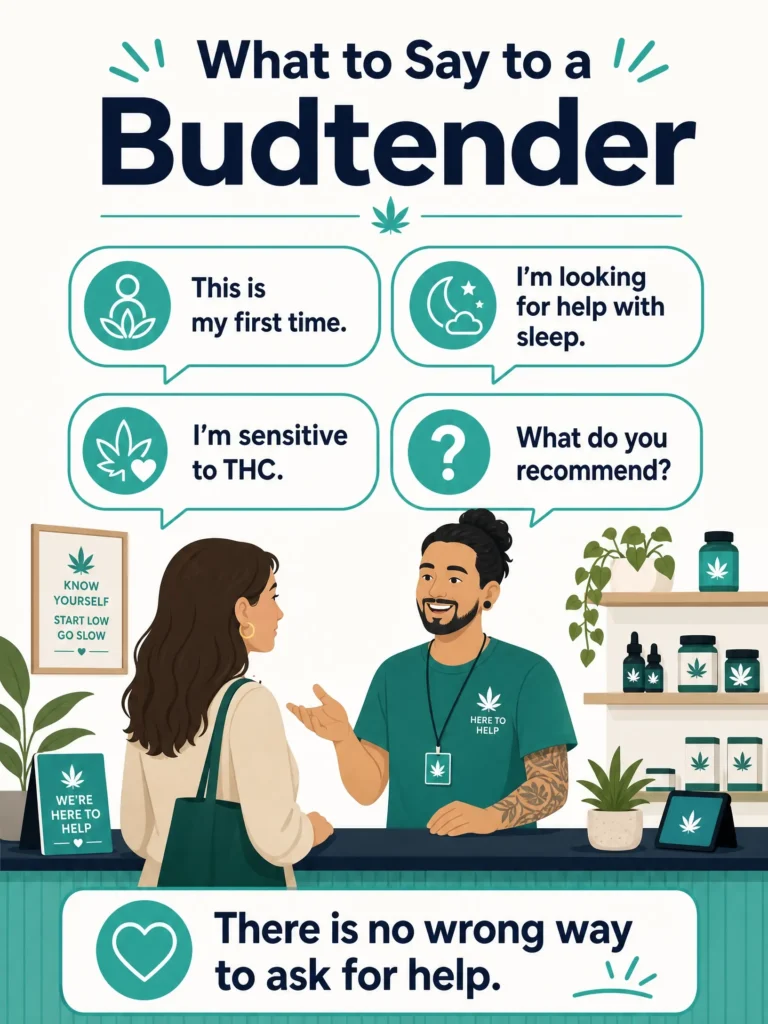 what to say to a dispensary budtender infographic