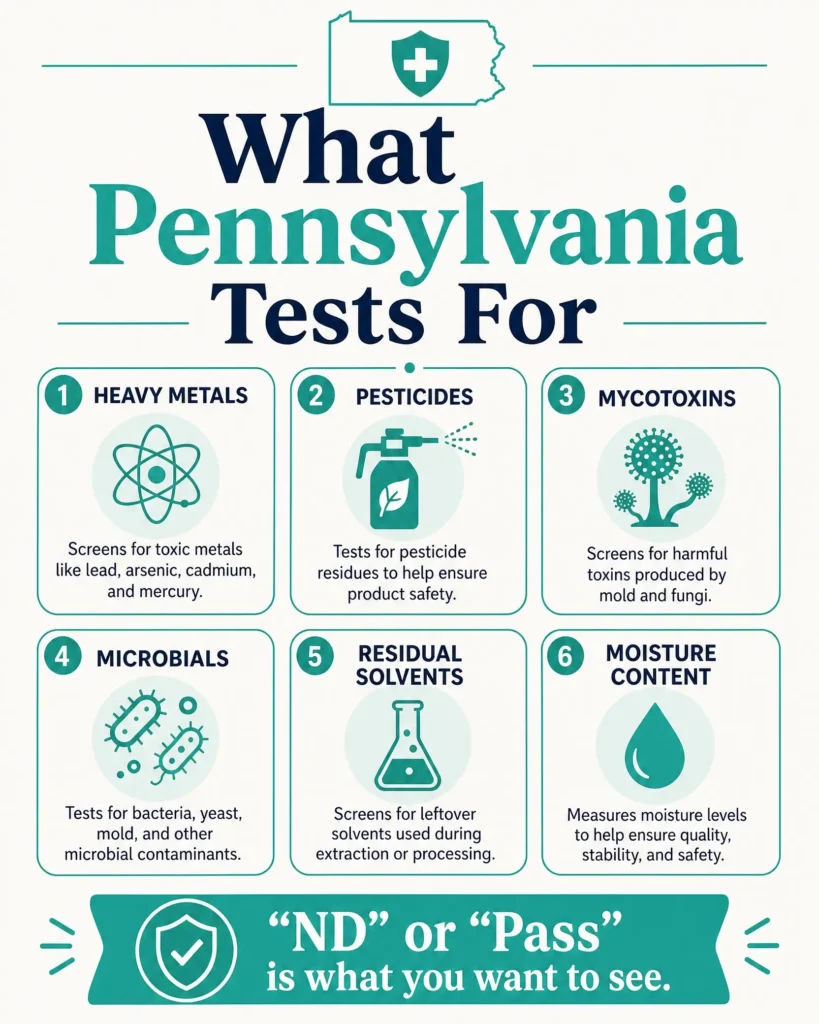 Pennsylvania cannabis contaminant testing infographic
