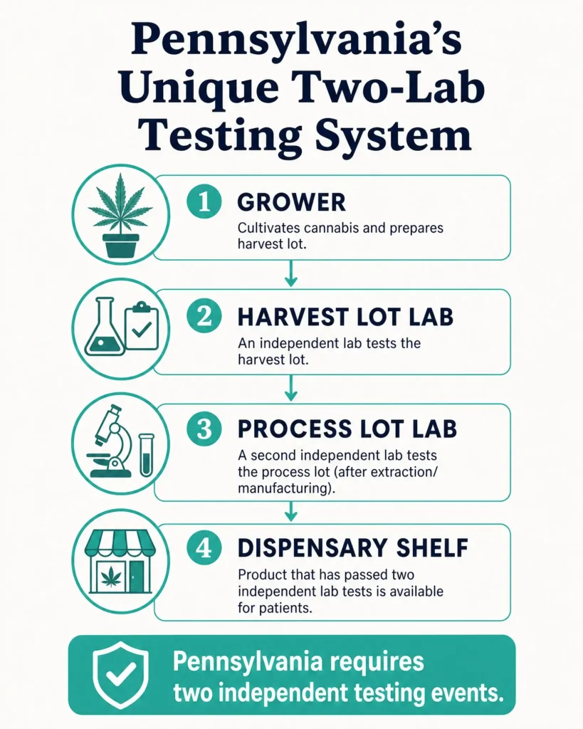 Pennsylvania medical marijuana two lab testing system infographic