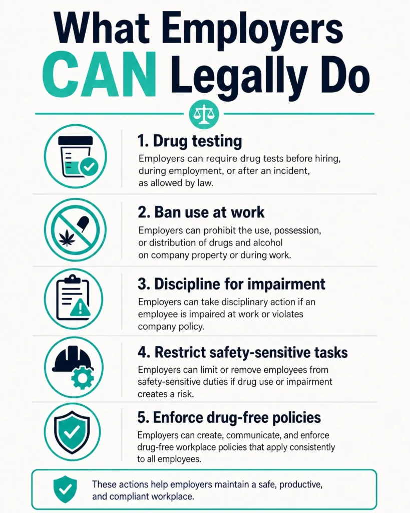 what employers can legally do to medical marijuana patients infographic