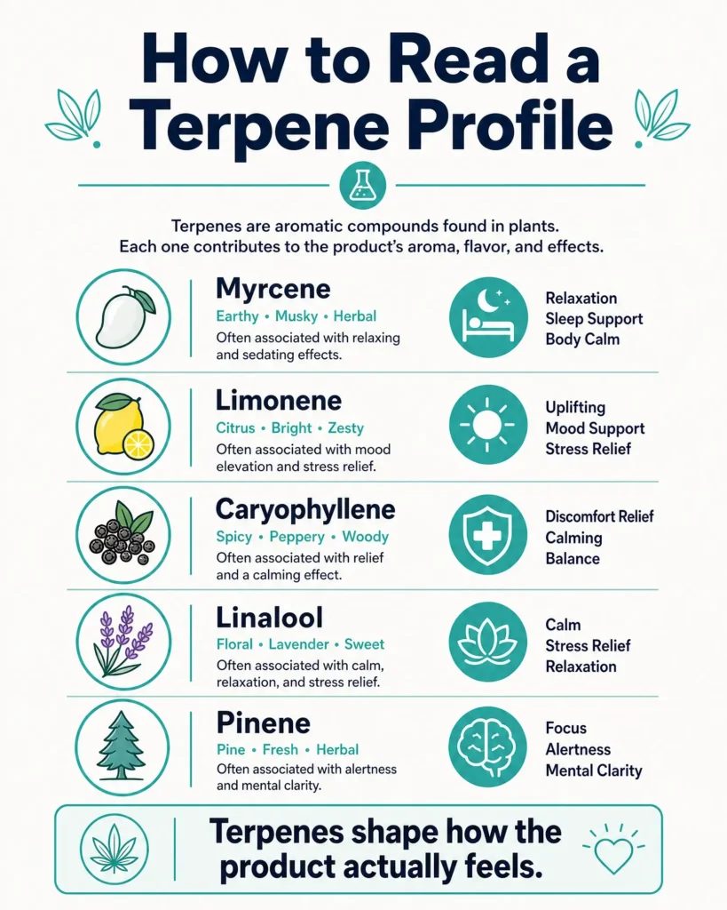 how to read cannabis terpene profile infographic