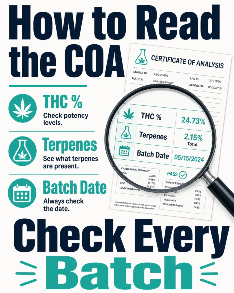 how to read an OG Kush certificate of analysis infographic
