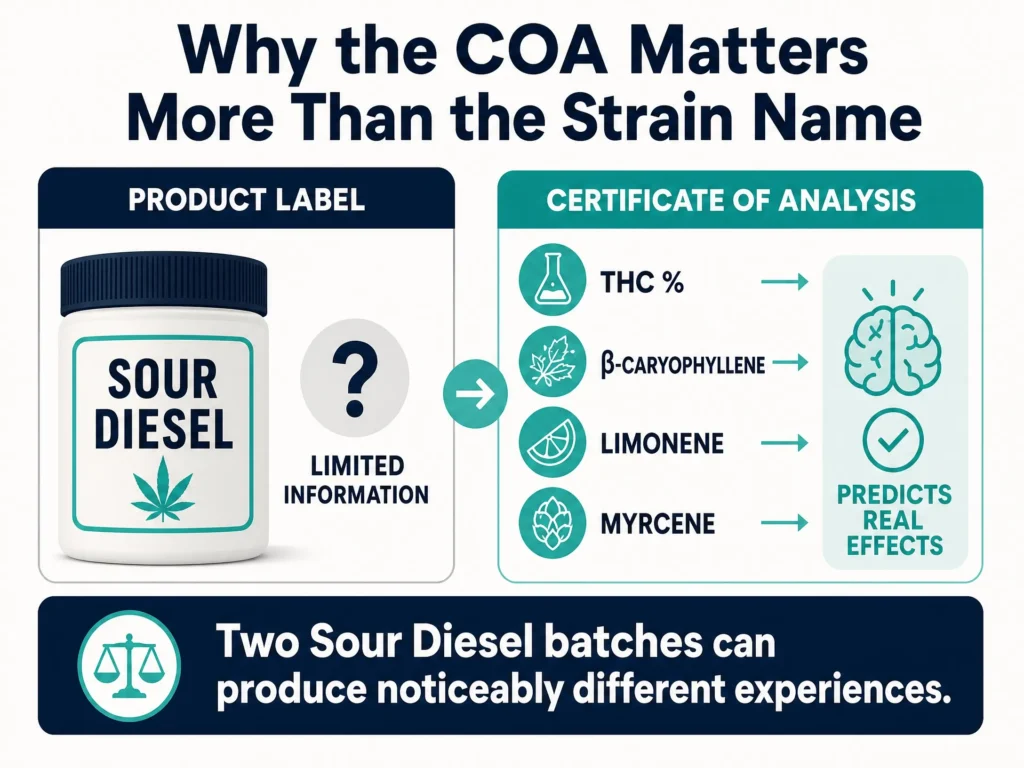 why the Sour Diesel certificate of analysis matters infographic