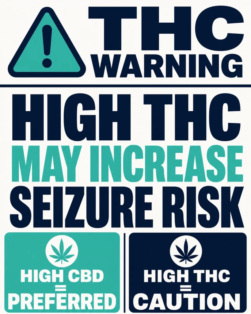 THC seizure threshold warning infographic