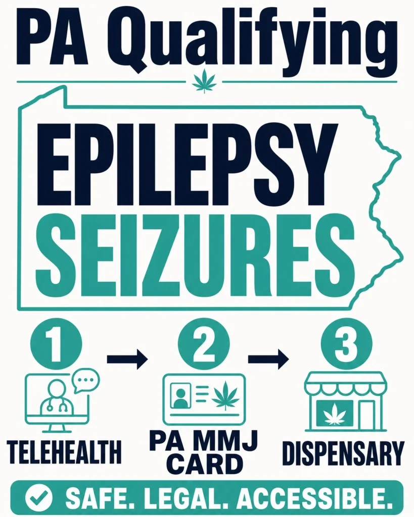 Pennsylvania epilepsy medical marijuana qualifying conditions infographic