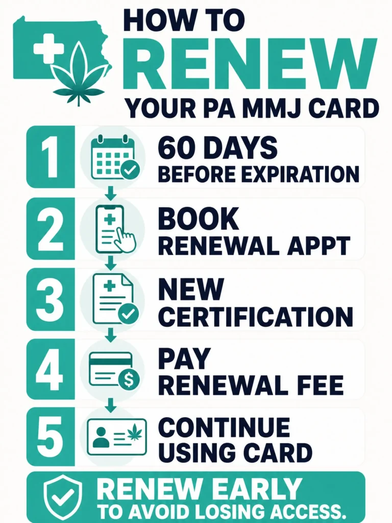Pennsylvania medical marijuana card renewal infographic