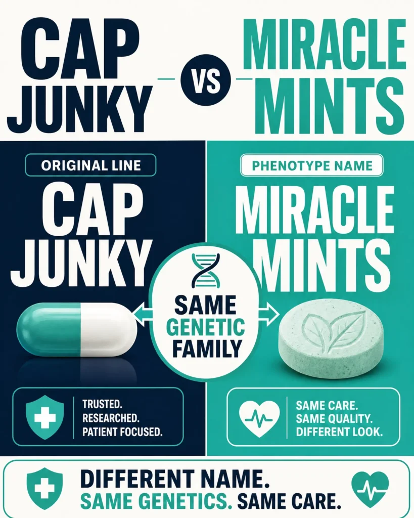 Cap Junky vs Miracle Mints infographic