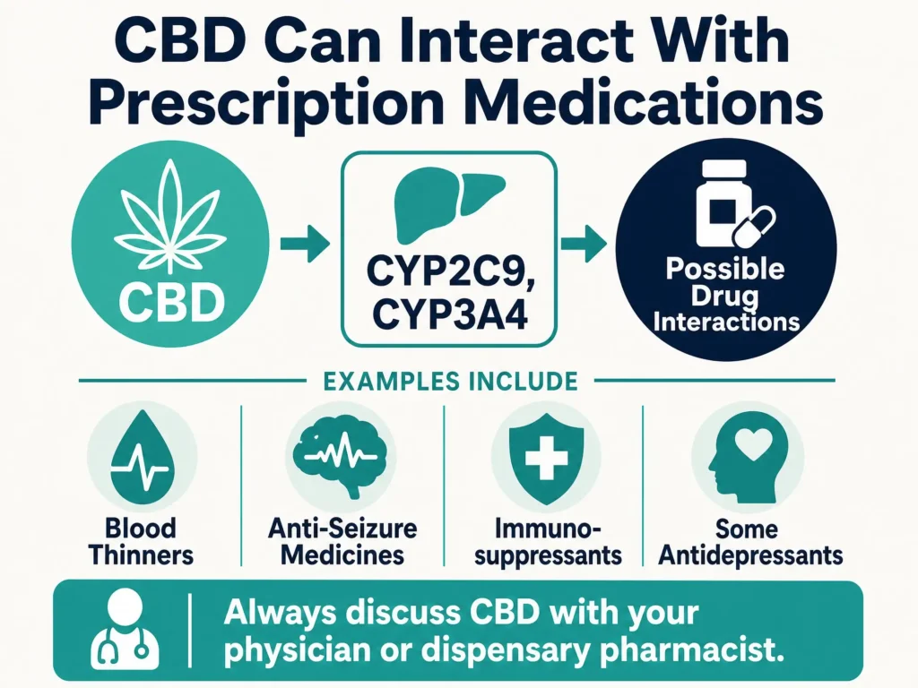CBD medication interactions infographic