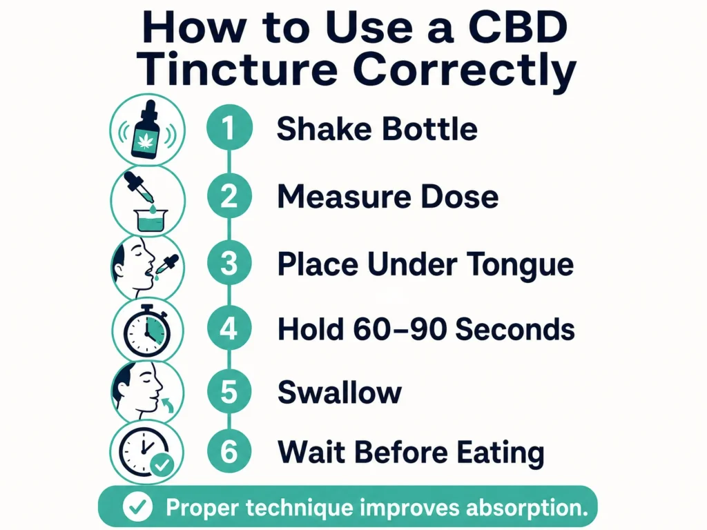 how to use a CBD tincture infographic